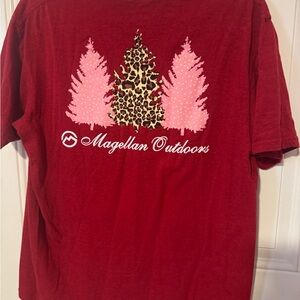 Magellan Outdoors womens Red and Pink Tree Graphic Tee